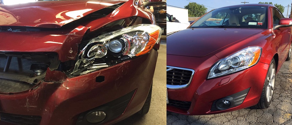 headlight collision repair before and after